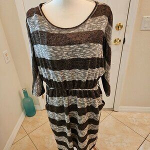Super casual, knee length dress. Multiple uses.  One of my most comfy dresses
